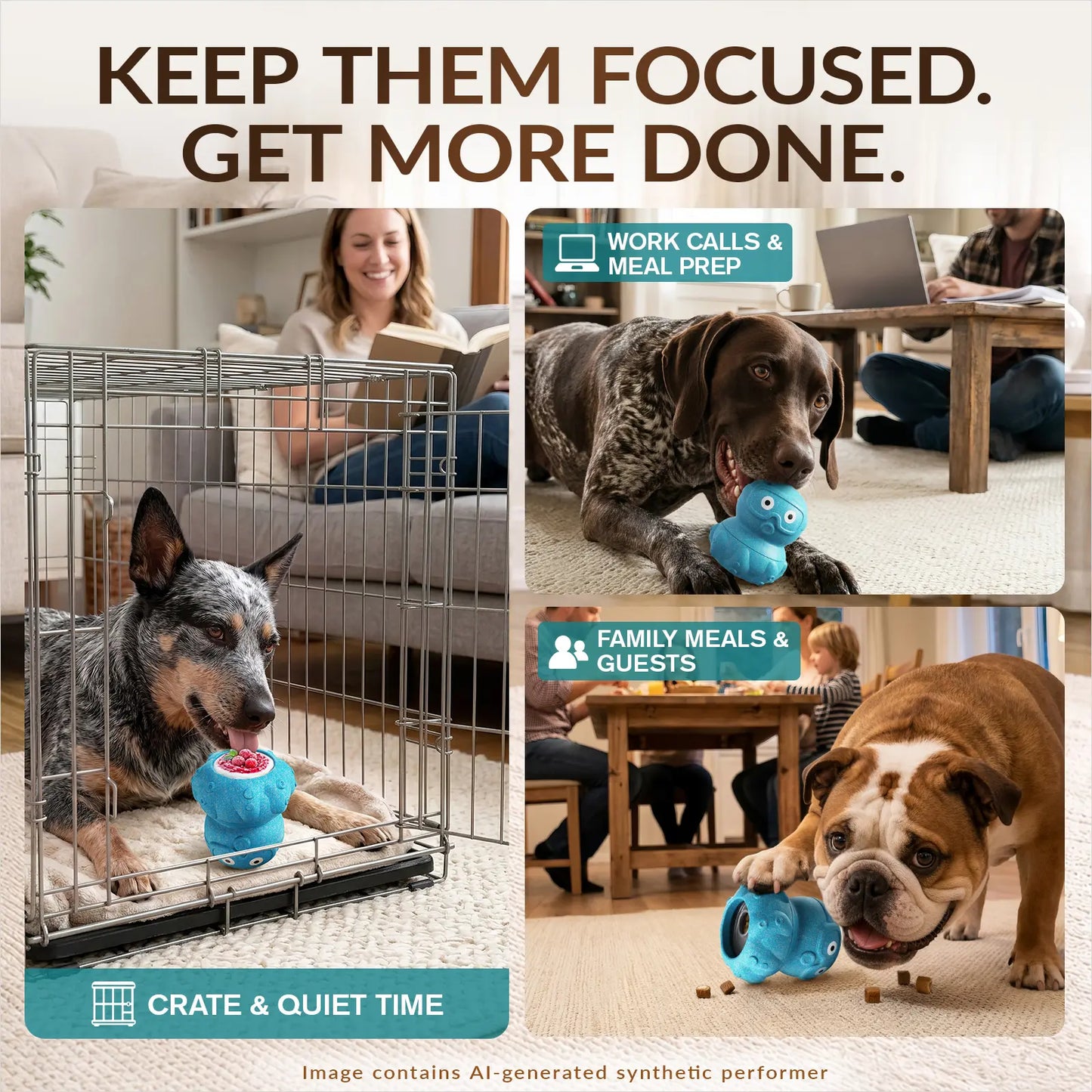 3-in-1 Frozen Treat & Chew Toy for Dogs
