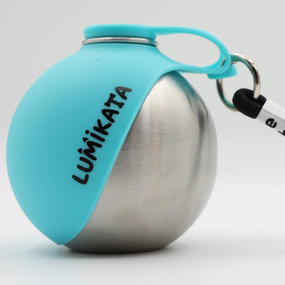 Lumikata 2-In-1 Portable Dog Water Bottle - 10Oz Stainless Steel, Silicone Foldable Bowl Mode, Leak-Proof Water Ball for Small Dog Walking, Pet Feeding Supplies