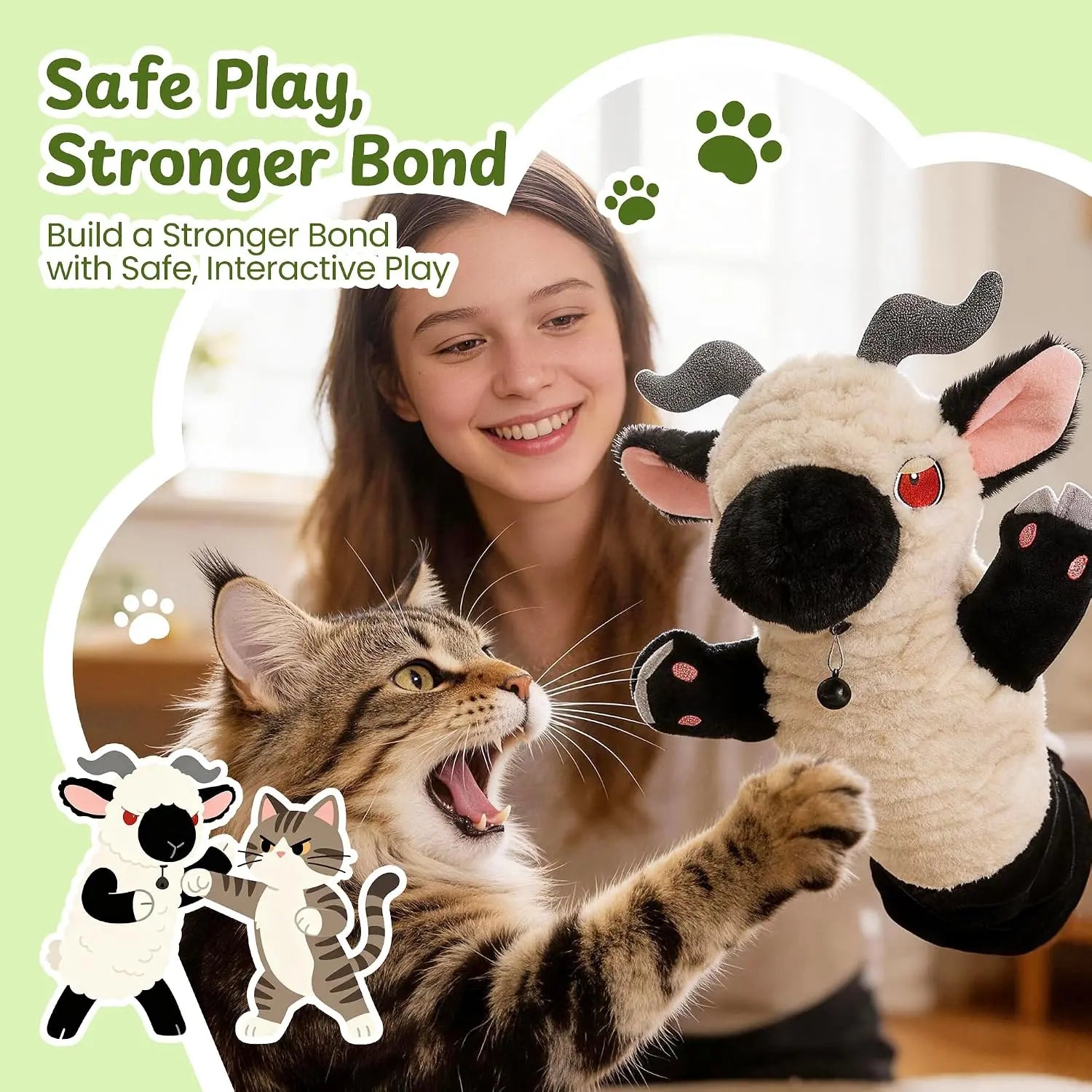 Interactive Cat Wrestling Toy with Catnip