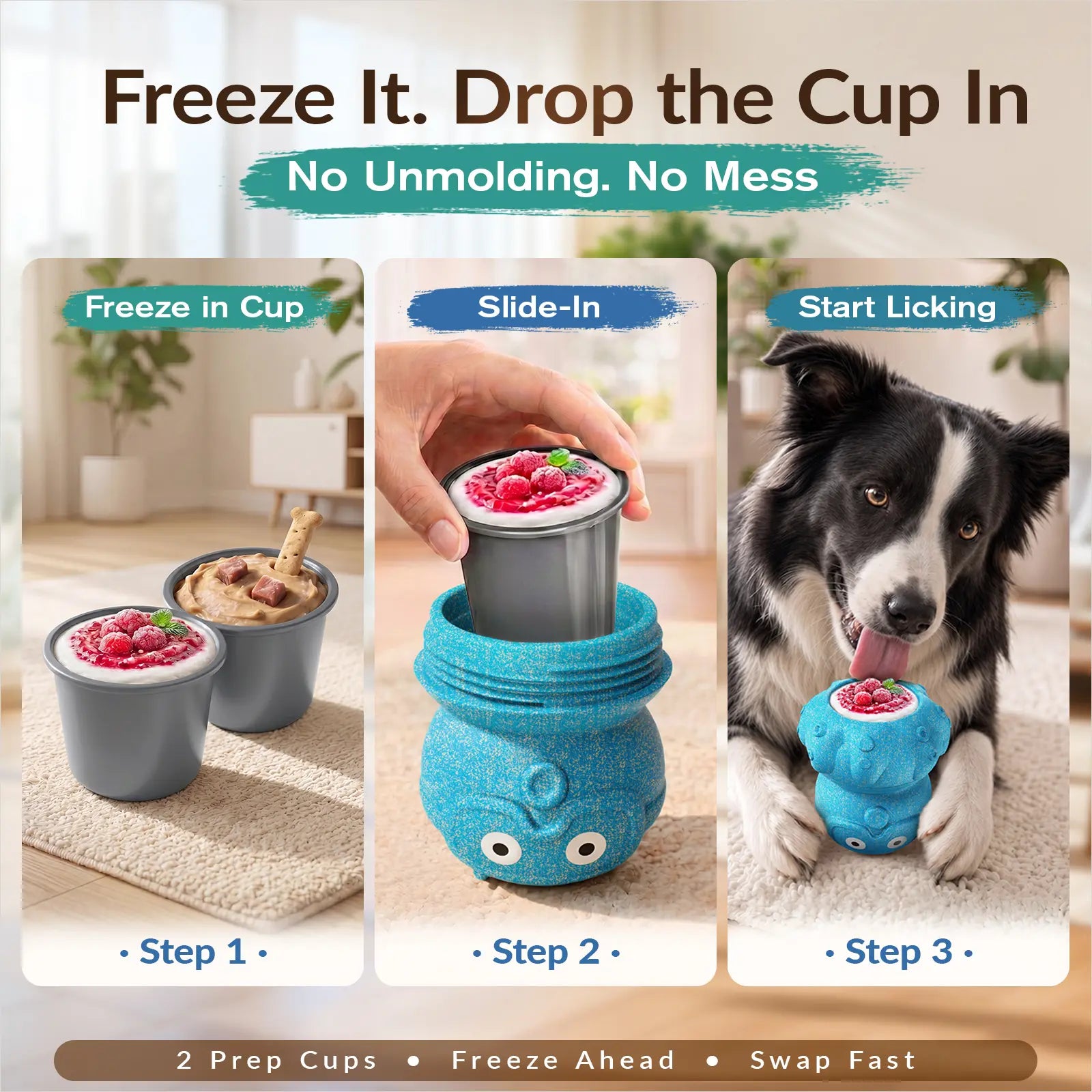 3-in-1 Frozen Treat & Chew Toy for Dogs