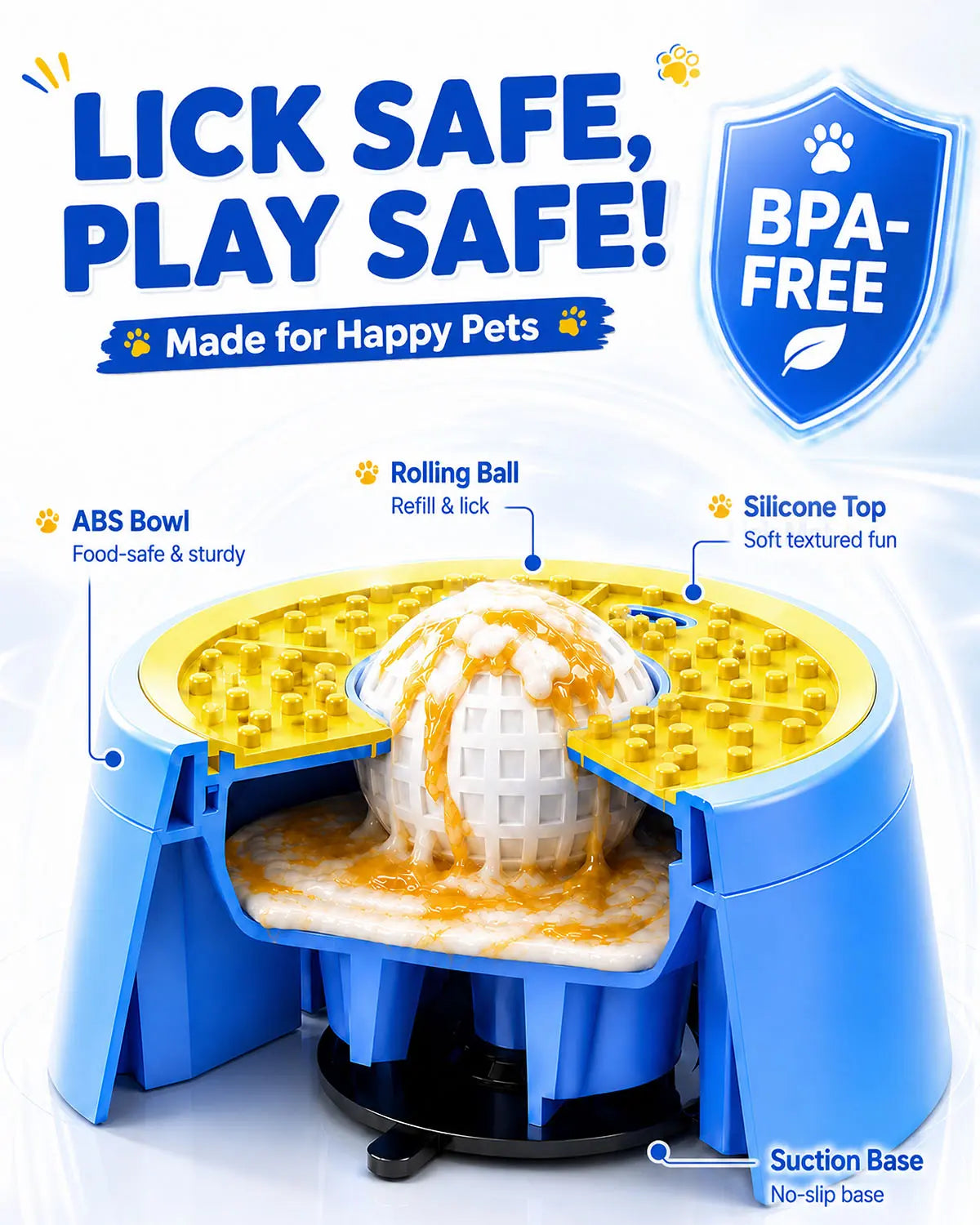 2-in-1 Slow Feeder & Frozen Treat Bowl for Dogs