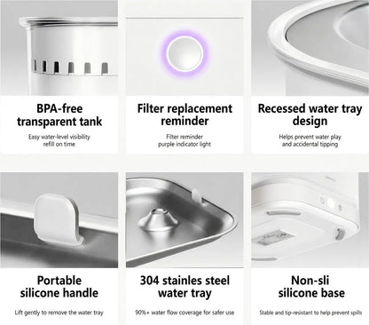 Smart Cordless Cat Water Fountain with Motion Sensor