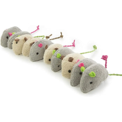 10-Pack Plush Catnip Mice Toys for Cats