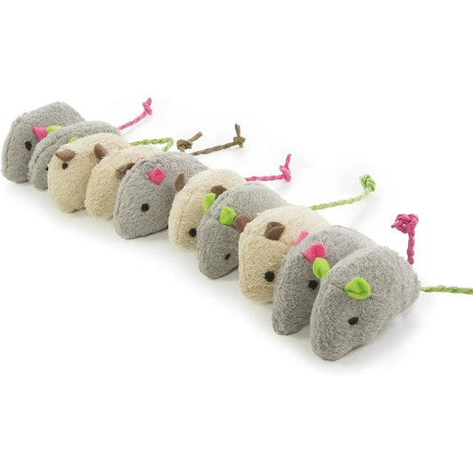 10-Pack Plush Catnip Mice Toys for Cats