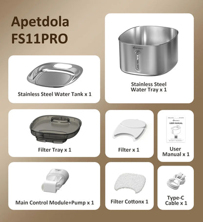 4L Wireless Stainless Steel Water Fountain for Cats & Dogs