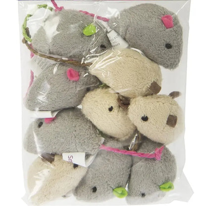 10-Pack Plush Catnip Mice Toys for Cats