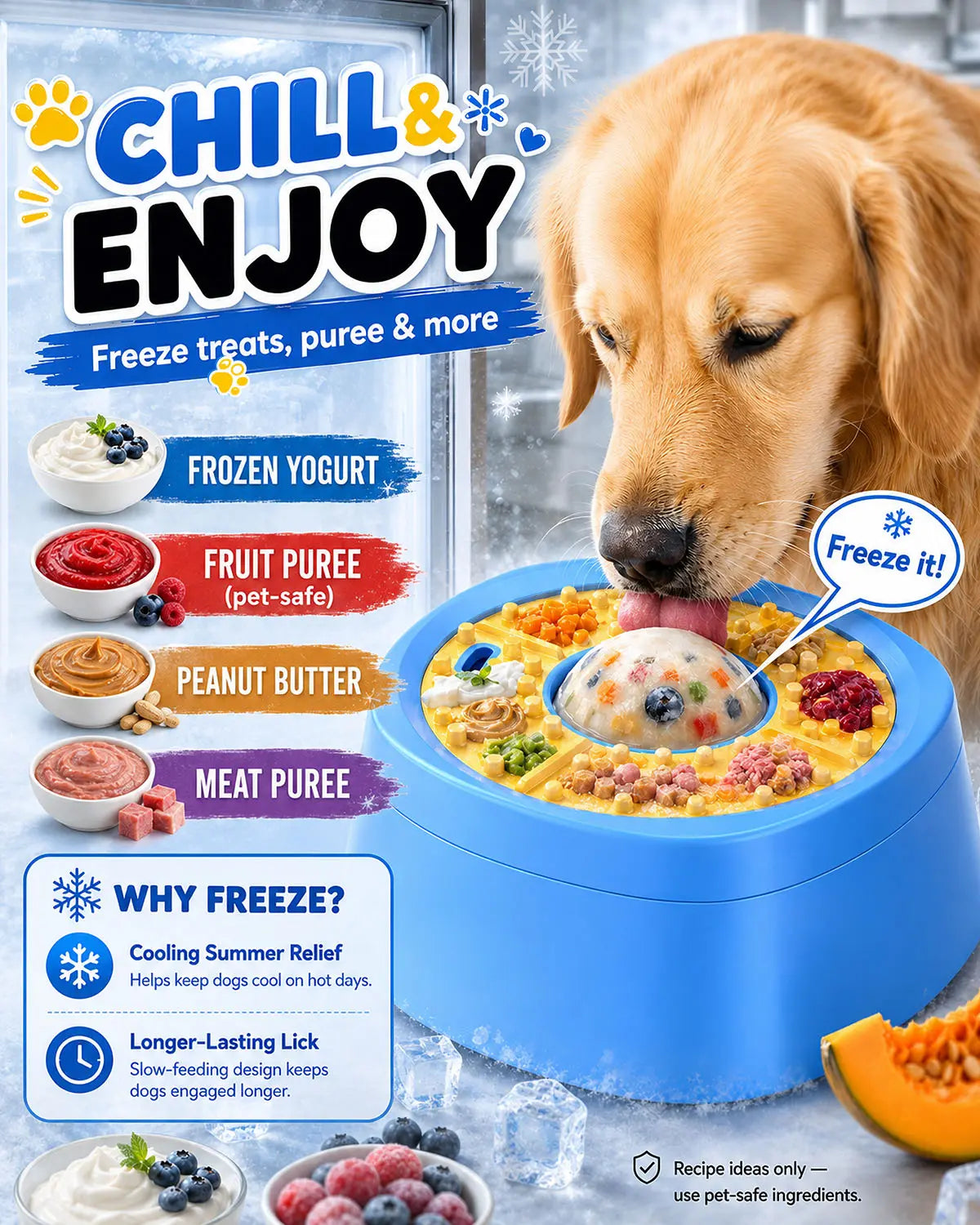 2-in-1 Slow Feeder & Frozen Treat Bowl for Dogs