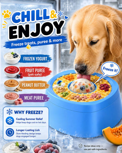 2-in-1 Slow Feeder & Frozen Treat Bowl for Dogs