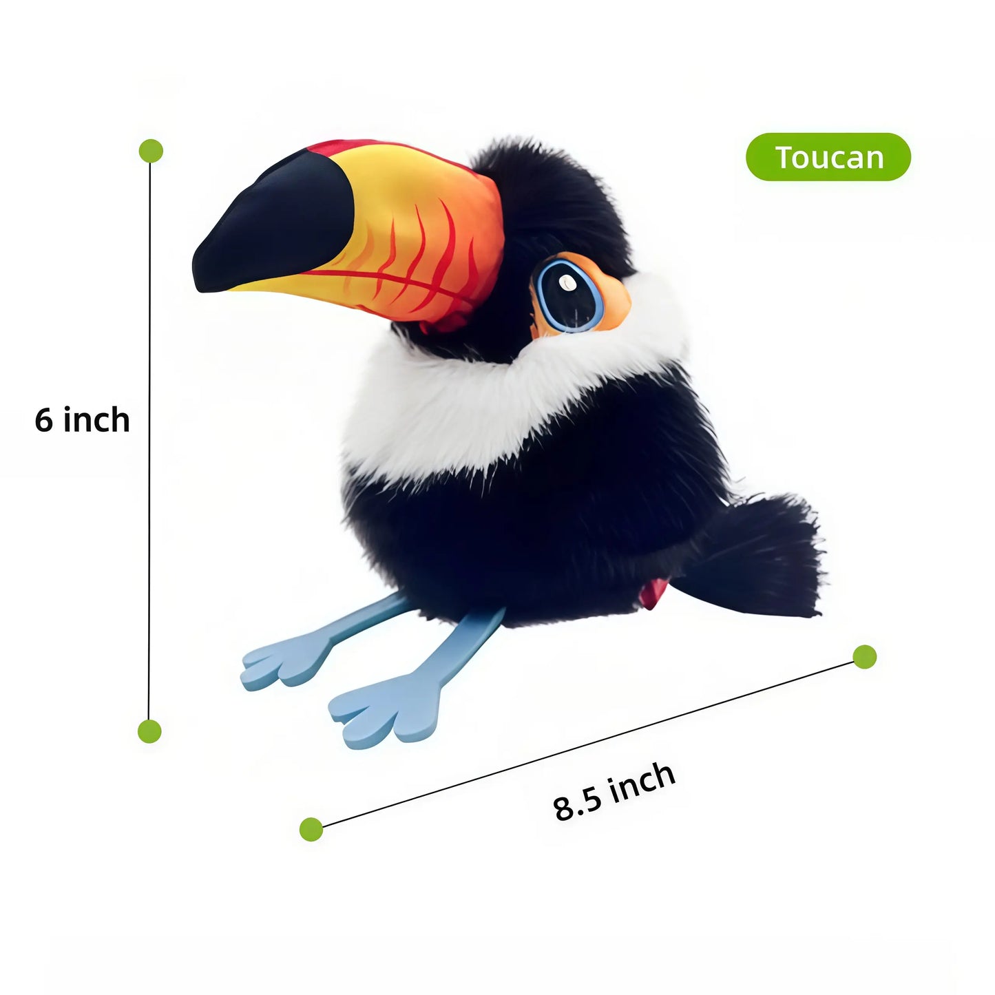 Flapping Bird Plush Cat Toy, Touch-Activated Smart Sensor with Lifelike Chirping Sound, 3 Flapping Modes, Non-Flying Hangable Interactive Exercise Toy, Type-C Rechargeable Durable Indoor Pet Toy