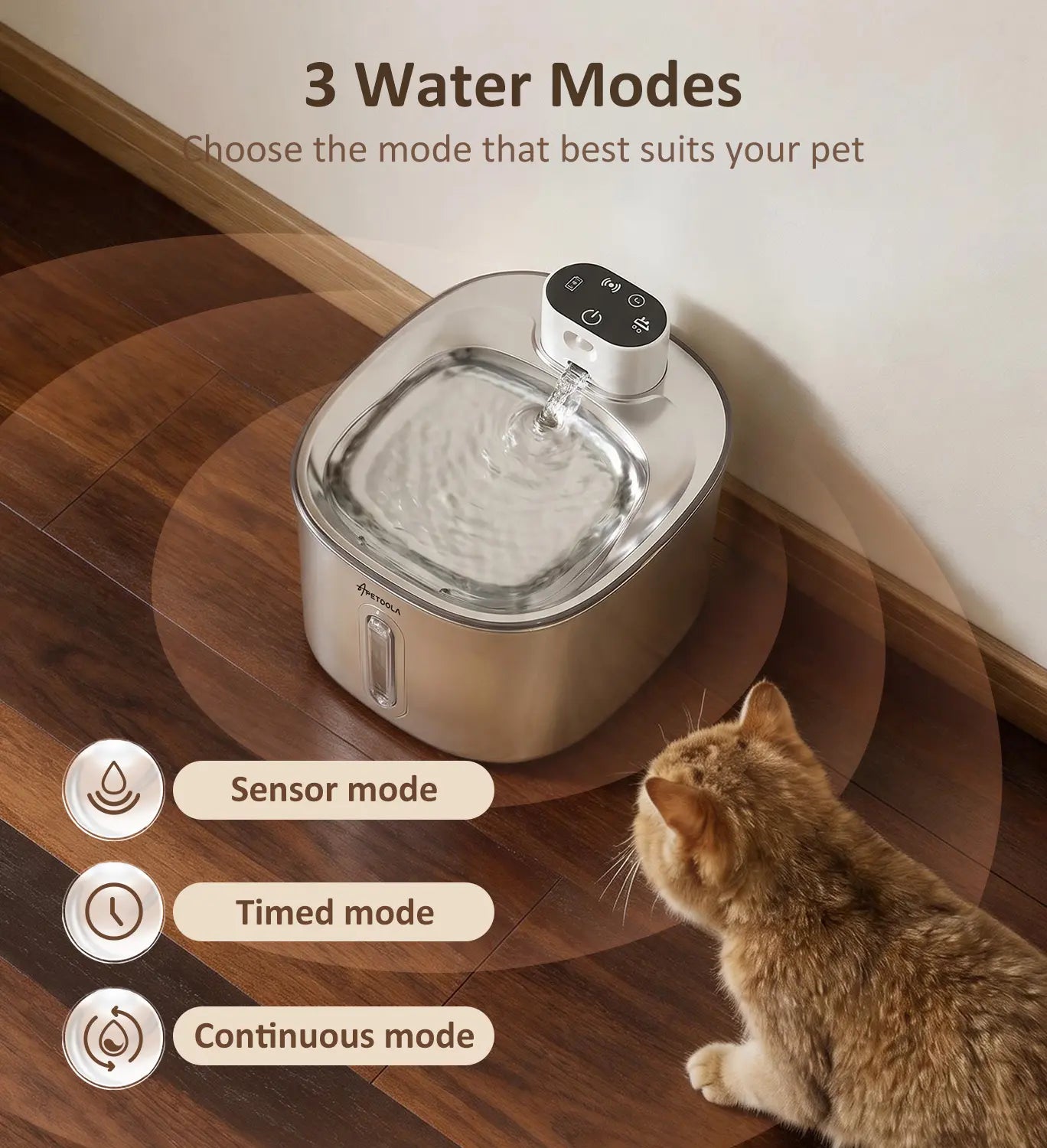 4L Wireless Stainless Steel Water Fountain for Cats & Dogs