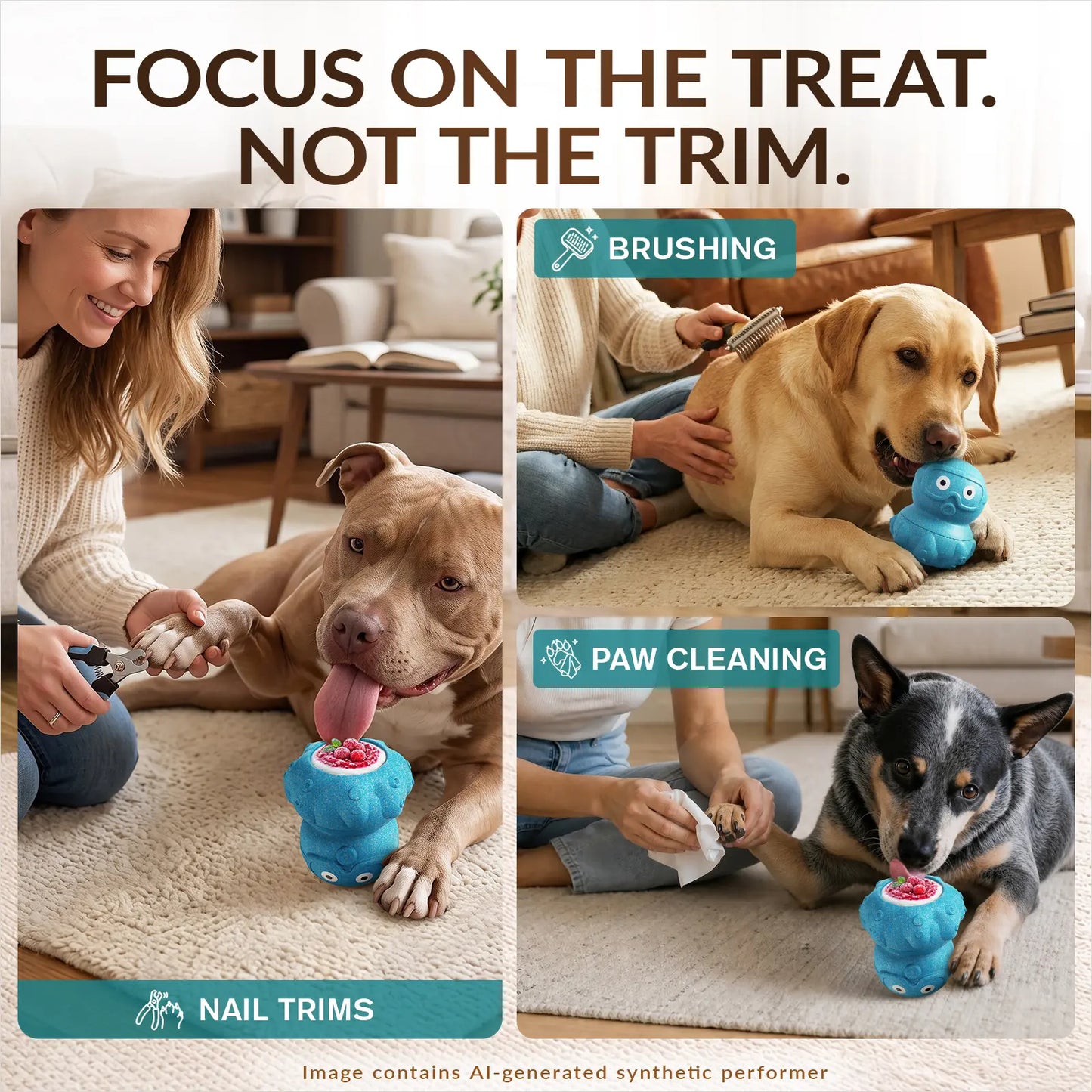 3-in-1 Frozen Treat & Chew Toy for Dogs